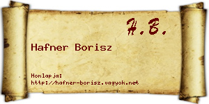 Hafner Borisz névjegykártya